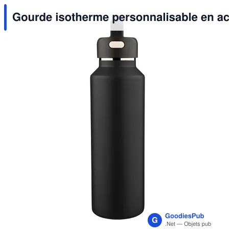 Gourde isotherme personnalisable en acier inoxydable recyclé Maceavec logo