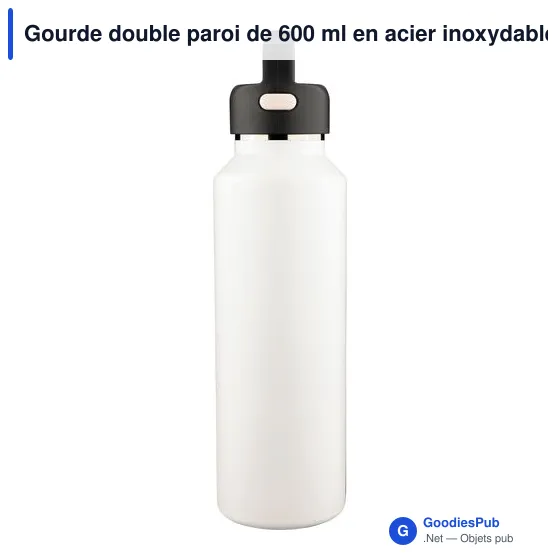 Gourde double paroi de 600 ml en acier inoxydable recyclé Mace - Image 16