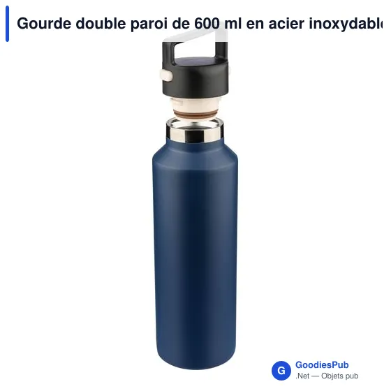 Gourde double paroi de 600 ml en acier inoxydable recyclé Mace - Image 22