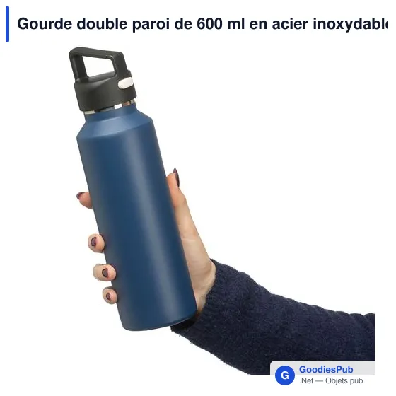 Gourde double paroi de 600 ml en acier inoxydable recyclé Mace - Image 29