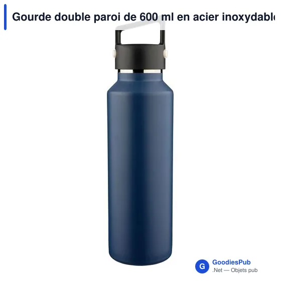 Gourde double paroi de 600 ml en acier inoxydable recyclé Mace - Image 4