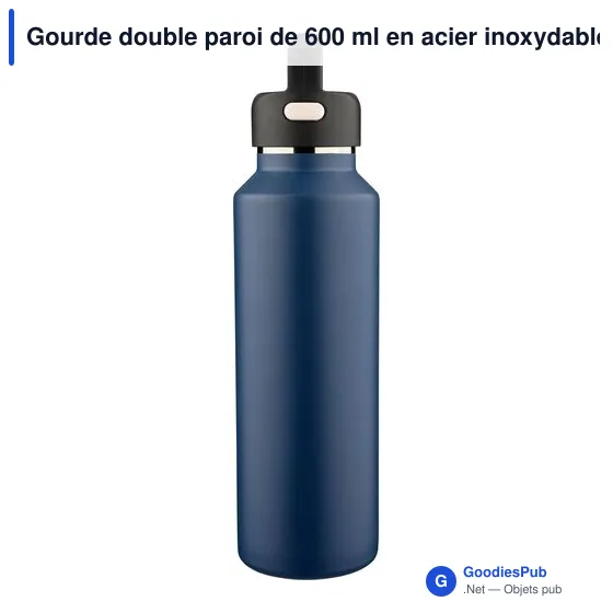 Gourde double paroi de 600 ml en acier inoxydable recyclé Mace - Image 31