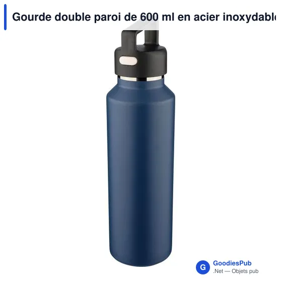 Gourde double paroi de 600 ml en acier inoxydable recyclé Mace - Image 32