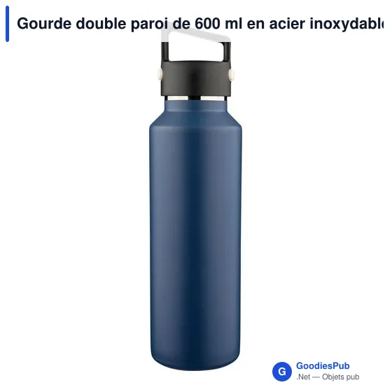 Gourde double paroi de 600 ml en acier inoxydable recyclé Mace - Image 36