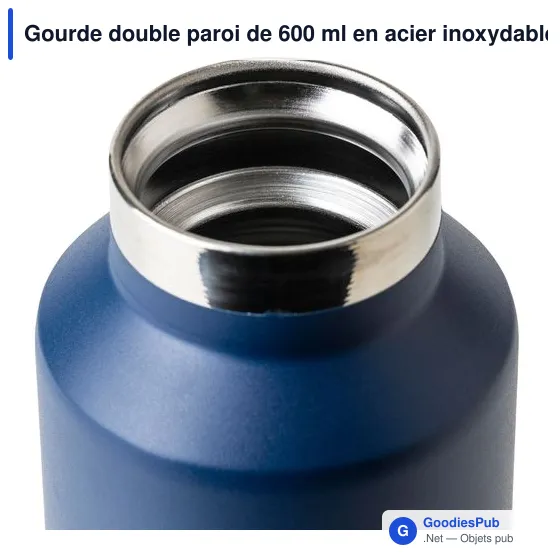 Gourde double paroi de 600 ml en acier inoxydable recyclé Mace - Image 40