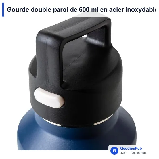 Gourde double paroi de 600 ml en acier inoxydable recyclé Mace - Image 41