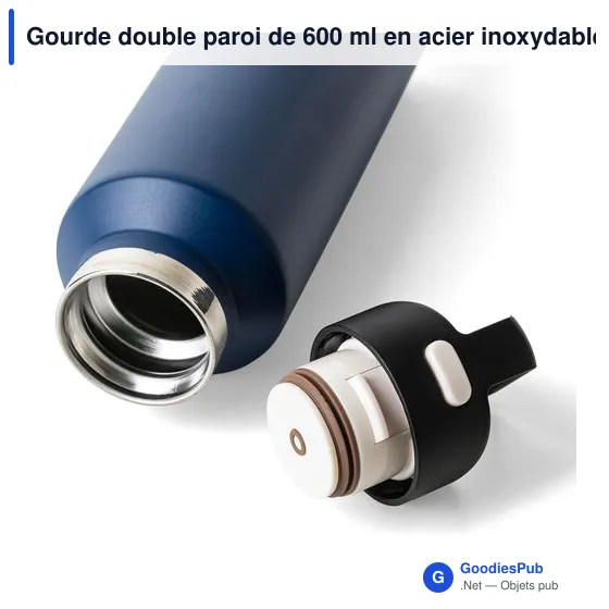 Gourde double paroi de 600 ml en acier inoxydable recyclé Mace - Image 42