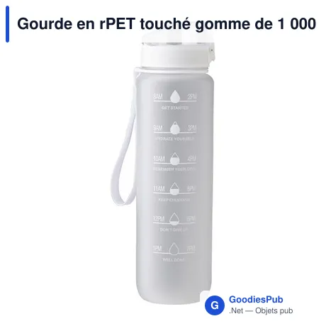 Gourde en rPET touché gomme de 1 000 ml Brinley