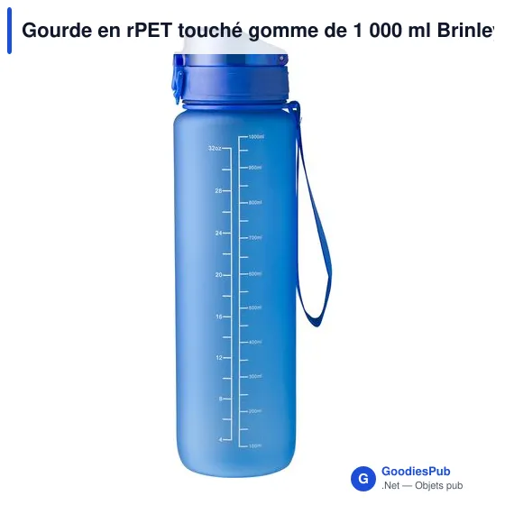 Gourde en rPET touché gomme de 1 000 ml Brinley - Image 12