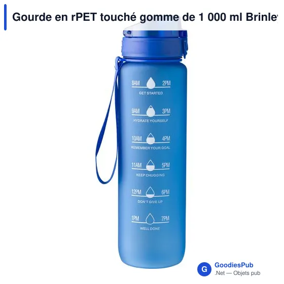 Gourde en rPET touché gomme de 1 000 ml Brinley - Image 3