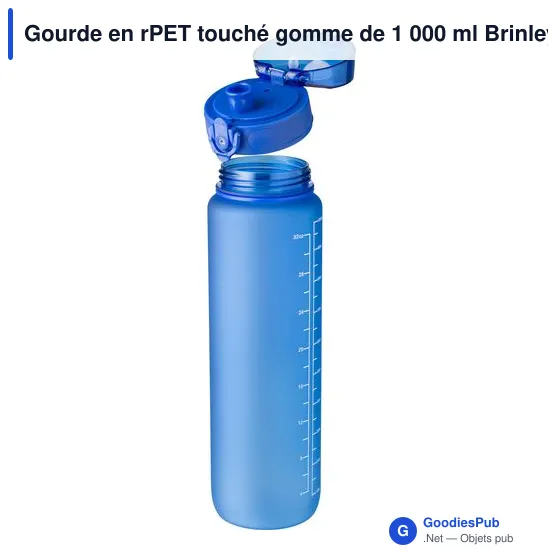 Gourde en rPET touché gomme de 1 000 ml Brinley - Image 5