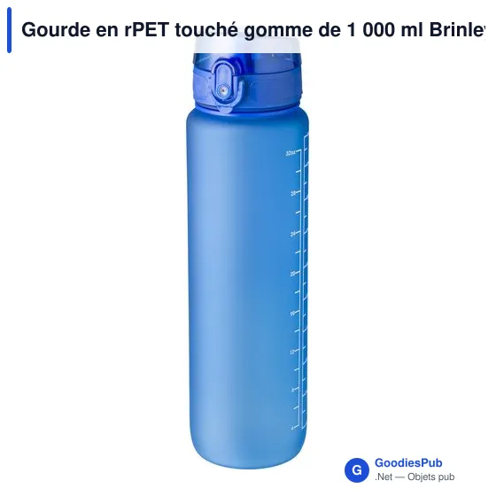 Gourde en rPET touché gomme de 1 000 ml Brinley - Image 6