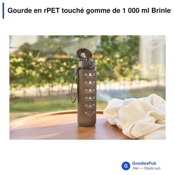 Gourde en rPET touché gomme de 1 000 ml Brinley - Image 7