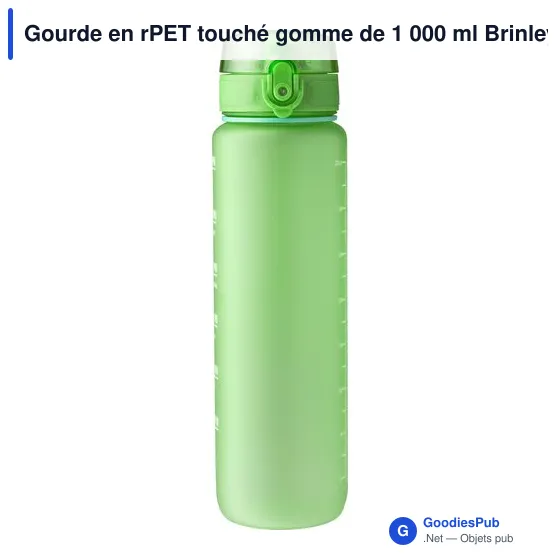 Gourde en rPET touché gomme de 1 000 ml Brinley - Image 8