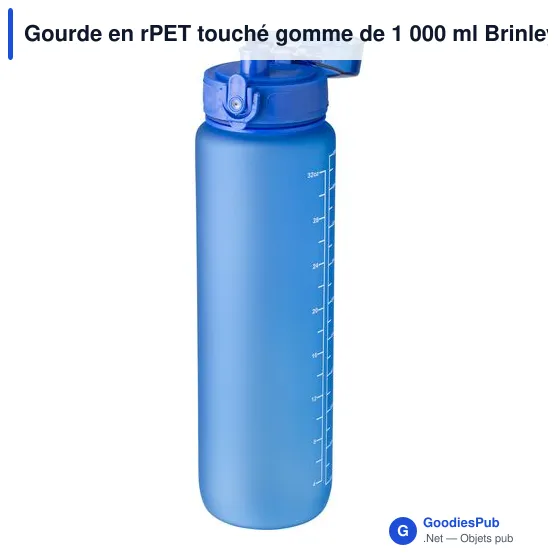 Gourde en rPET touché gomme de 1 000 ml Brinley - Image 10