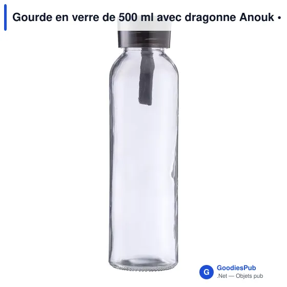 Gourde en verre personnalisable de 500 ml avec logo - Anouk - Image 3