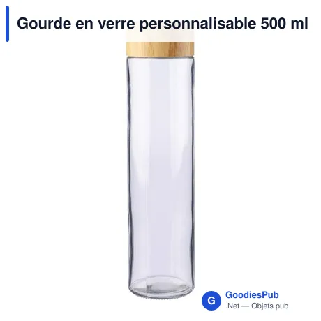 Gourde en verre personnalisable 500 ml avec logo - Clarence