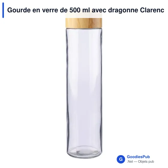 Gourde en verre personnalisable 500 ml avec logo - Clarence - Image 1