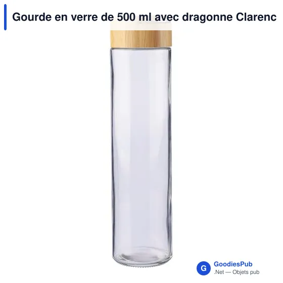 Gourde en verre personnalisable 500 ml avec logo - Clarence - Image 2