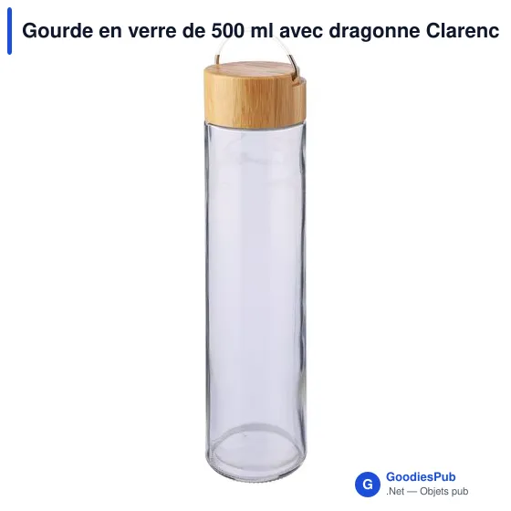 Gourde en verre personnalisable 500 ml avec logo - Clarence - Image 3
