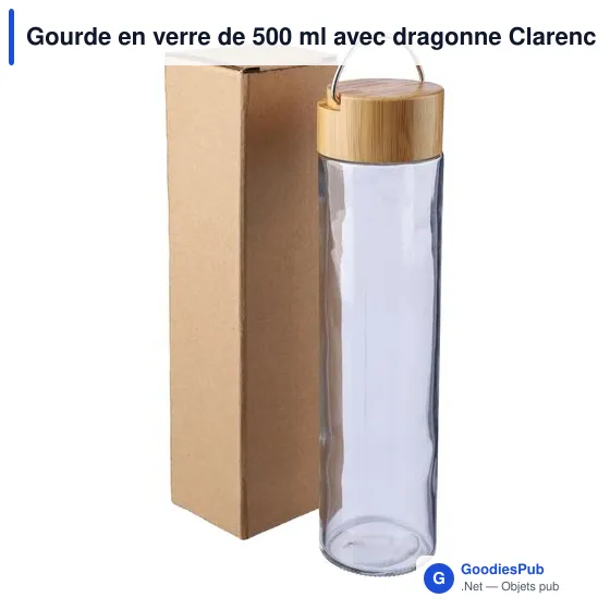 Gourde en verre personnalisable 500 ml avec logo - Clarence - Image 6