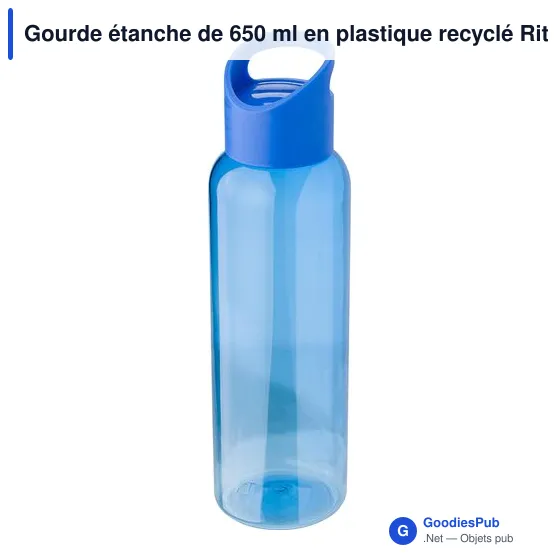 Gourde étanche de 650 ml en plastique recyclé Rita - Image 11