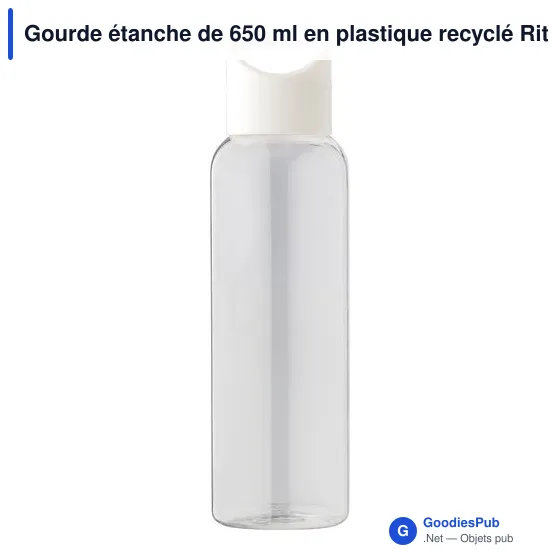 Gourde étanche de 650 ml en plastique recyclé Rita - Image 9