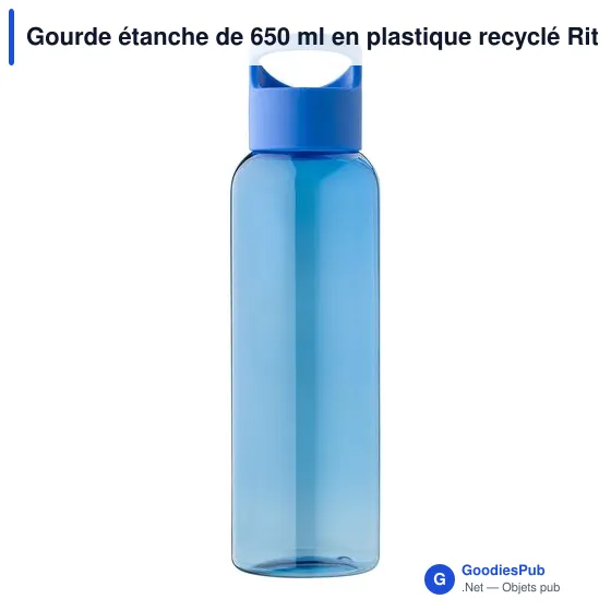 Gourde étanche de 650 ml en plastique recyclé Rita - Image 10