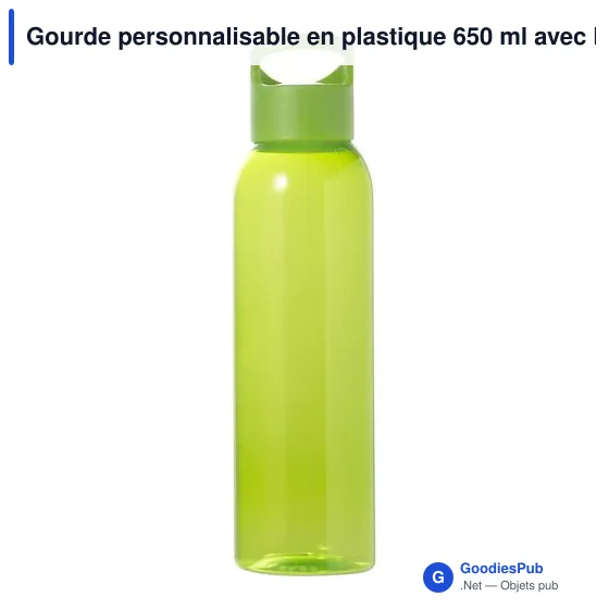 Gourde personnalisable en plastique 650 ml avec logo - Rita - Image 2