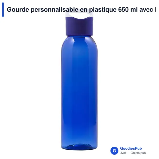 Gourde personnalisable en plastique 650 ml avec logo - Rita - Image 3