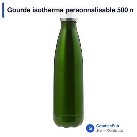 Gourde isotherme personnalisable 500 ml en acier inoxydable Lombokavec logo