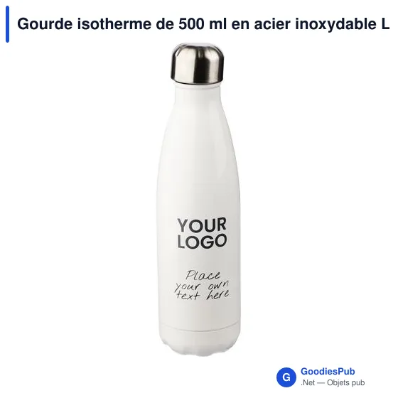Gourde isotherme personnalisable 500 ml en acier inoxydable Lombokavec logo - Image 6