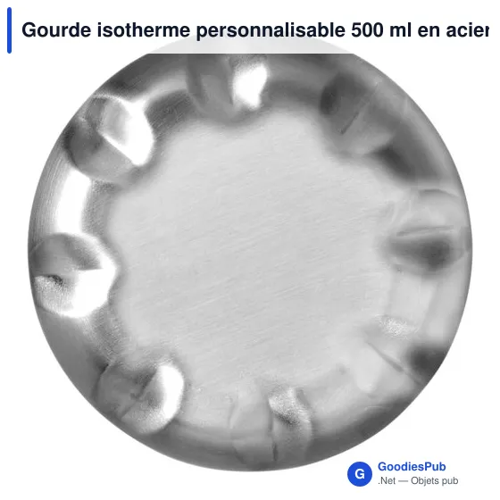 Gourde isotherme personnalisable 500 ml en acier inoxydable Lombokavec logo - Image 9