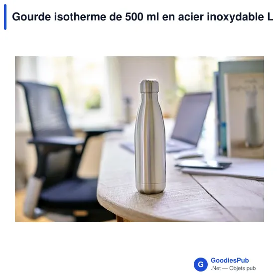 Gourde isotherme personnalisable 500 ml en acier inoxydable Lombokavec logo - Image 10