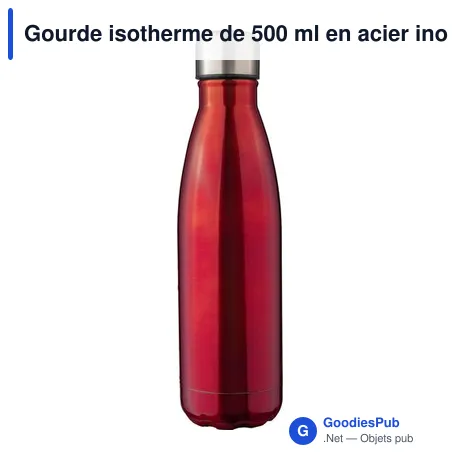Gourde isotherme de 500 ml en acier inoxydable recyclé Lombok