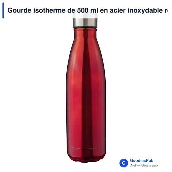 Gourde isotherme de 500 ml en acier inoxydable recyclé Lombok - Image 1