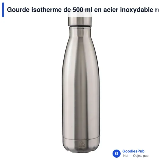 Gourde isotherme de 500 ml en acier inoxydable recyclé Lombok - Image 12