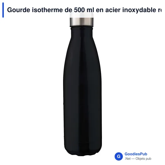 Gourde isotherme de 500 ml en acier inoxydable recyclé Lombok - Image 8