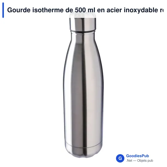 Gourde isotherme de 500 ml en acier inoxydable recyclé Lombok - Image 9