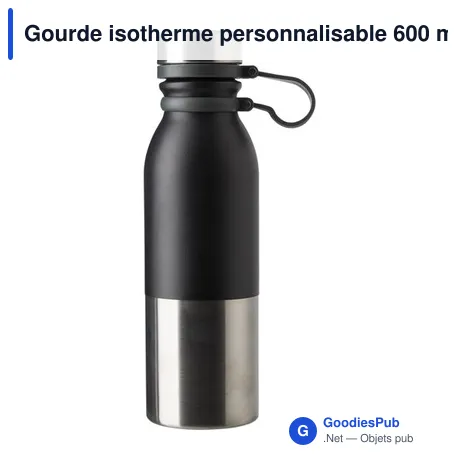 Gourde isotherme personnalisable 600 ml en acier inoxydable Willavec logo