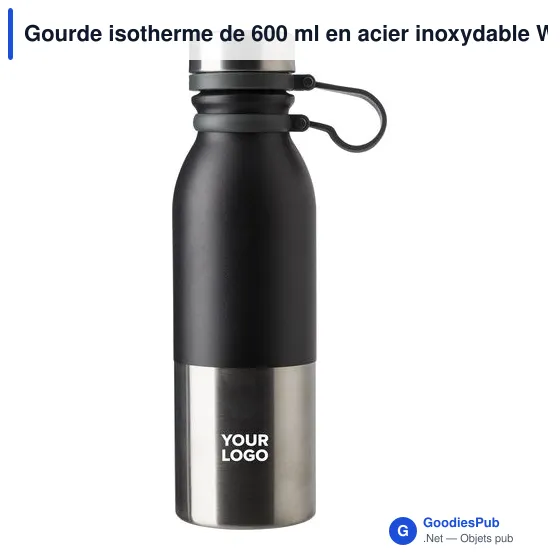 Gourde isotherme personnalisable 600 ml en acier inoxydable Willavec logo - Image 12