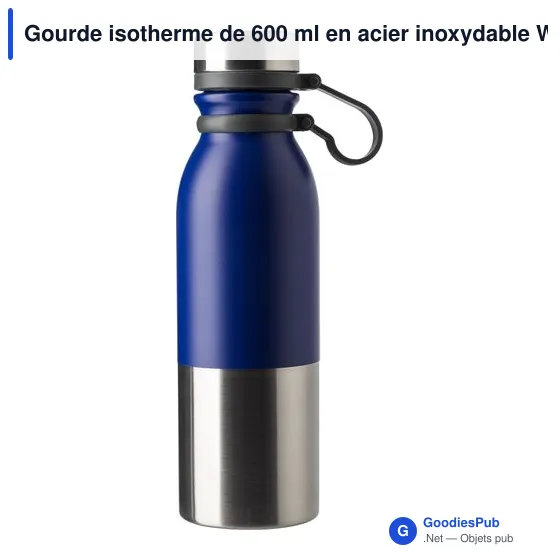 Gourde isotherme personnalisable 600 ml en acier inoxydable Willavec logo - Image 8