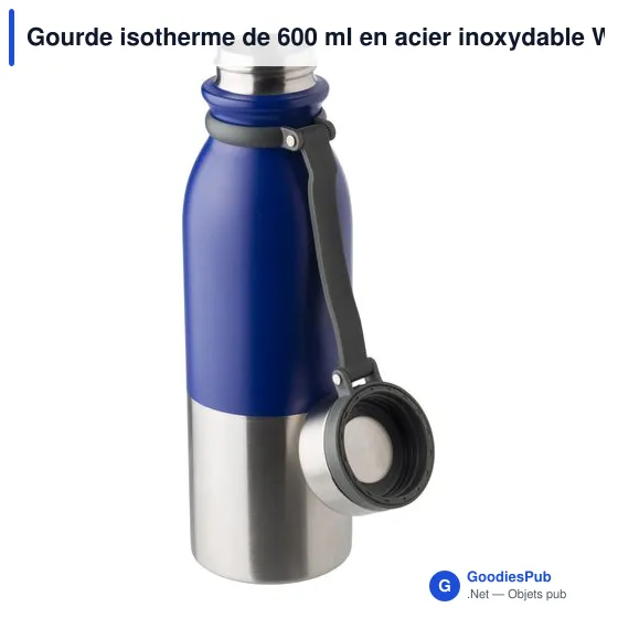 Gourde isotherme personnalisable 600 ml en acier inoxydable Willavec logo - Image 9