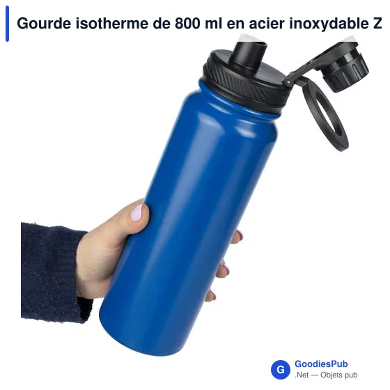Gourde isotherme de 800 ml en acier inoxydable Zinnia - Image 3
