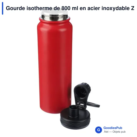 Gourde isotherme de 800 ml en acier inoxydable Zinnia - Image 5