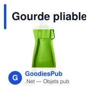 Gourde pliable de 420 ml en PP Bailey - Miniature 1