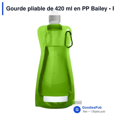 Gourde pliable de 420 ml en PP Bailey