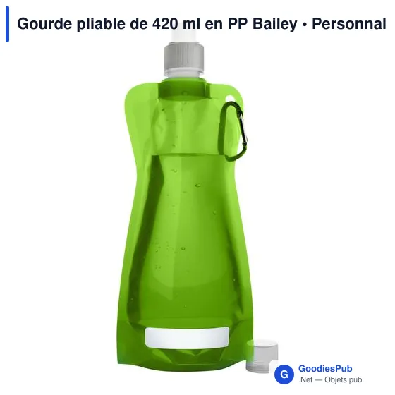 Gourde pliable de 420 ml en PP Bailey - Image 1