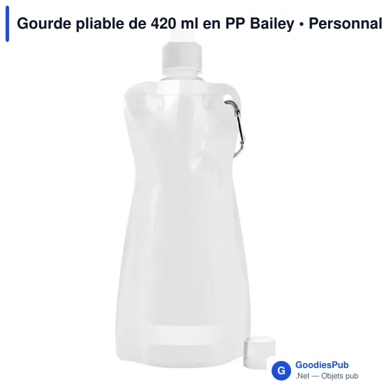 Gourde pliable de 420 ml en PP Bailey - Image 11