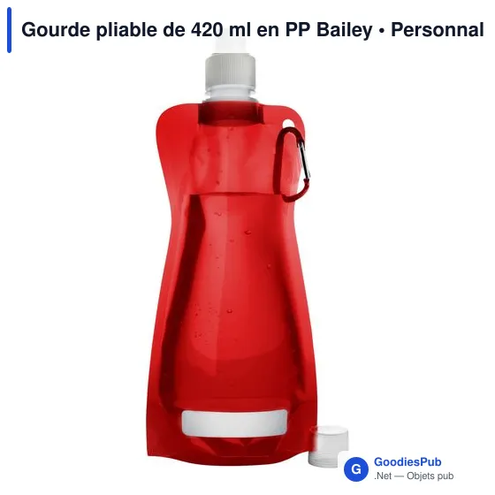 Gourde pliable de 420 ml en PP Bailey - Image 12